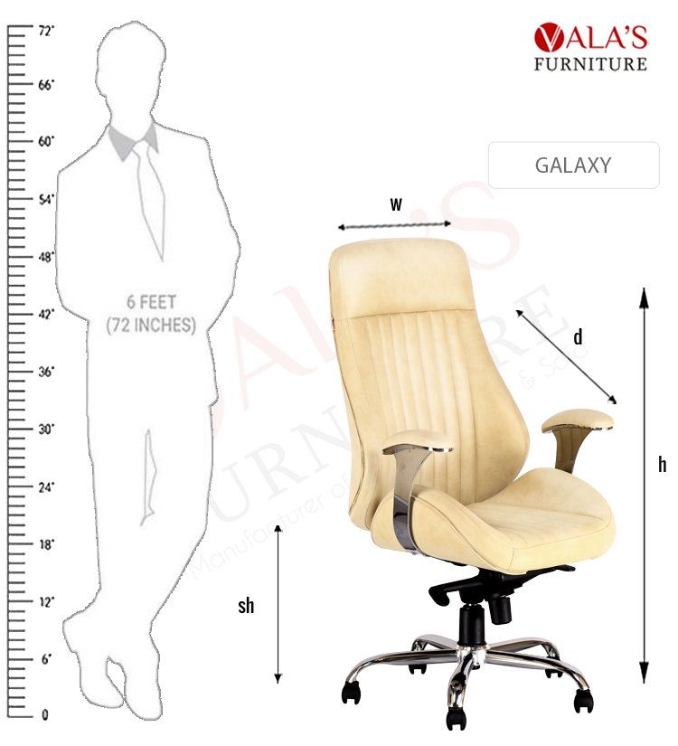 Specifications for galaxy boss president director chair.