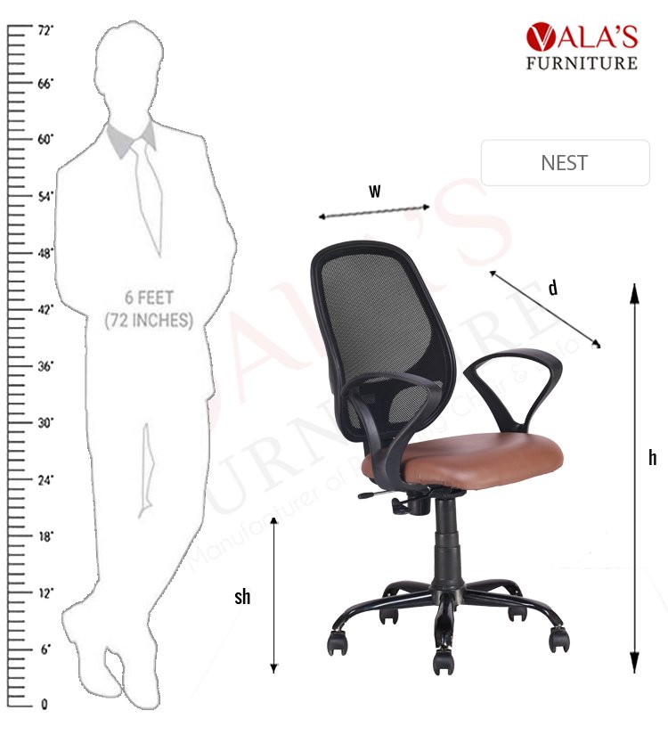 valas brand office net chair nest specifications size