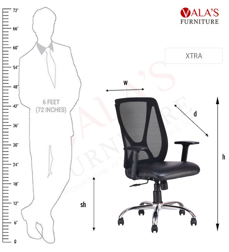 xtra height back staff mesh net chair by valas specification size