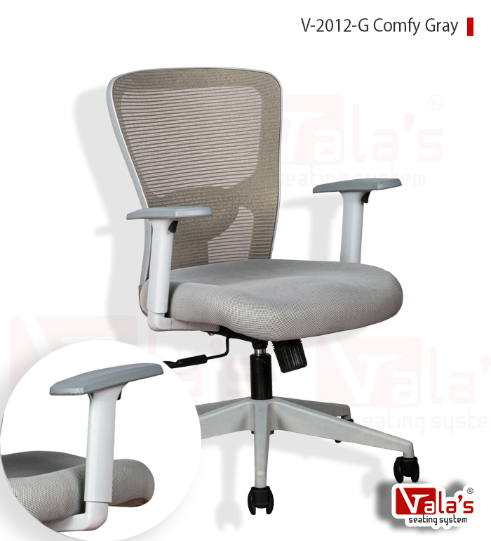 Product Comfy Med Back Gray Chair is a staff office chairs in Ahmedabad